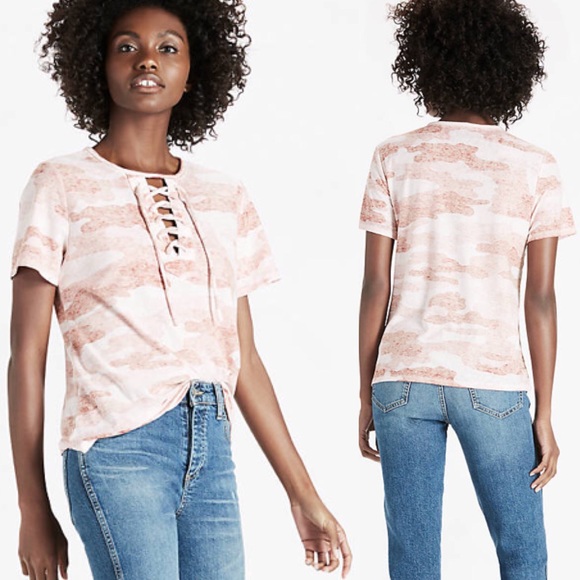 lucky brand pink camo tee